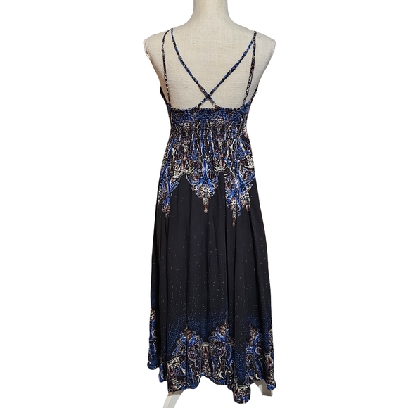 FREE PEOPLE Be My Baby Maxi Dress Womens Small Blue Boho As Seen On Full House - Picture 4 of 7